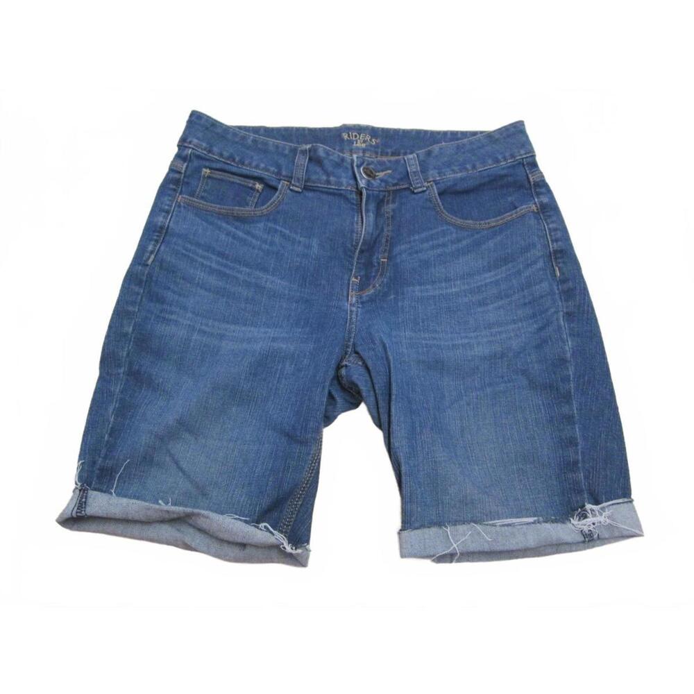 Riders By Lee Womens Size 10P Denim Shorts with Embroidered Back Pockets